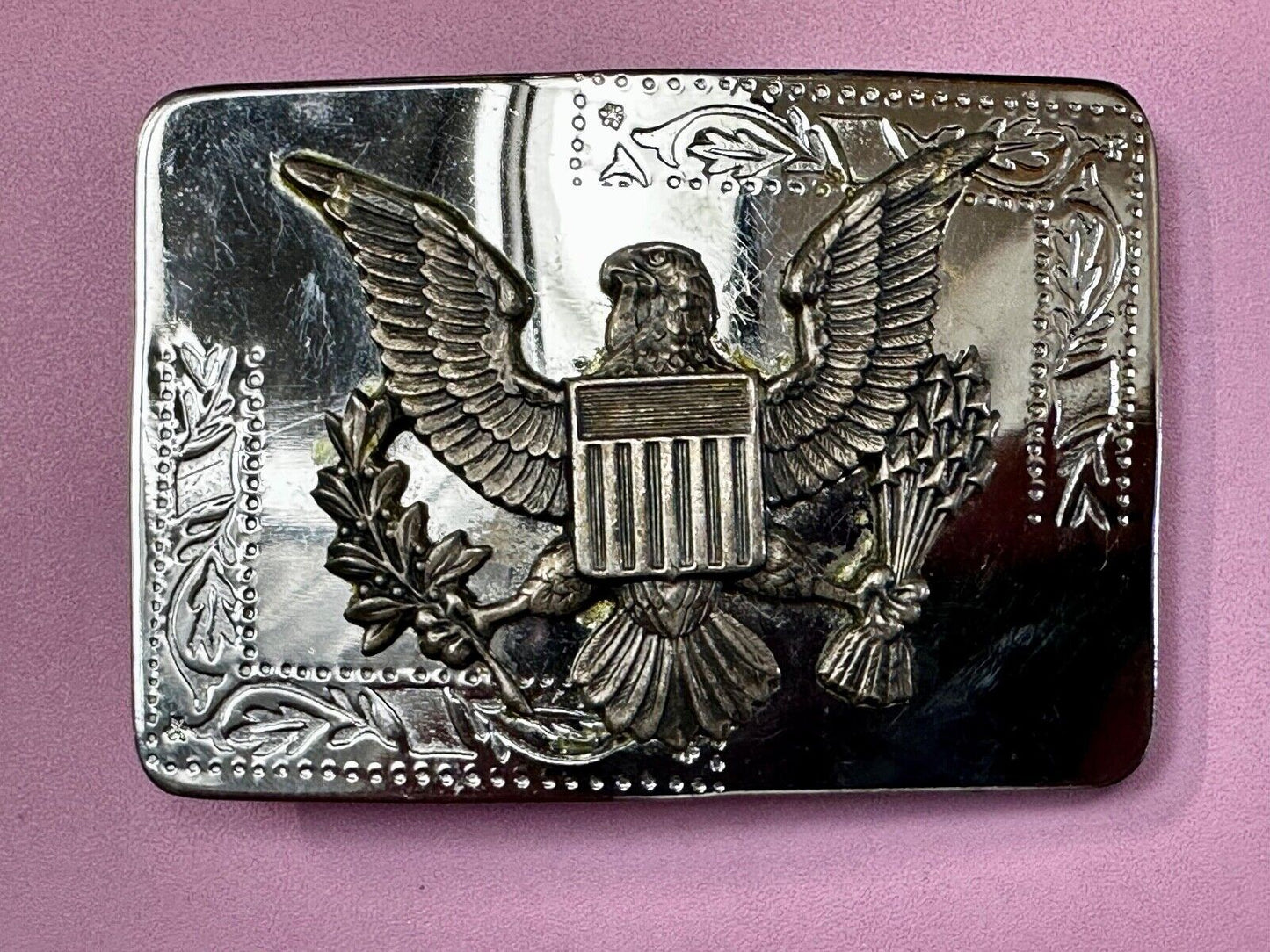 The Great Seal of the USA Vintage Reflective two tone Belt Buckle - See Hallmark