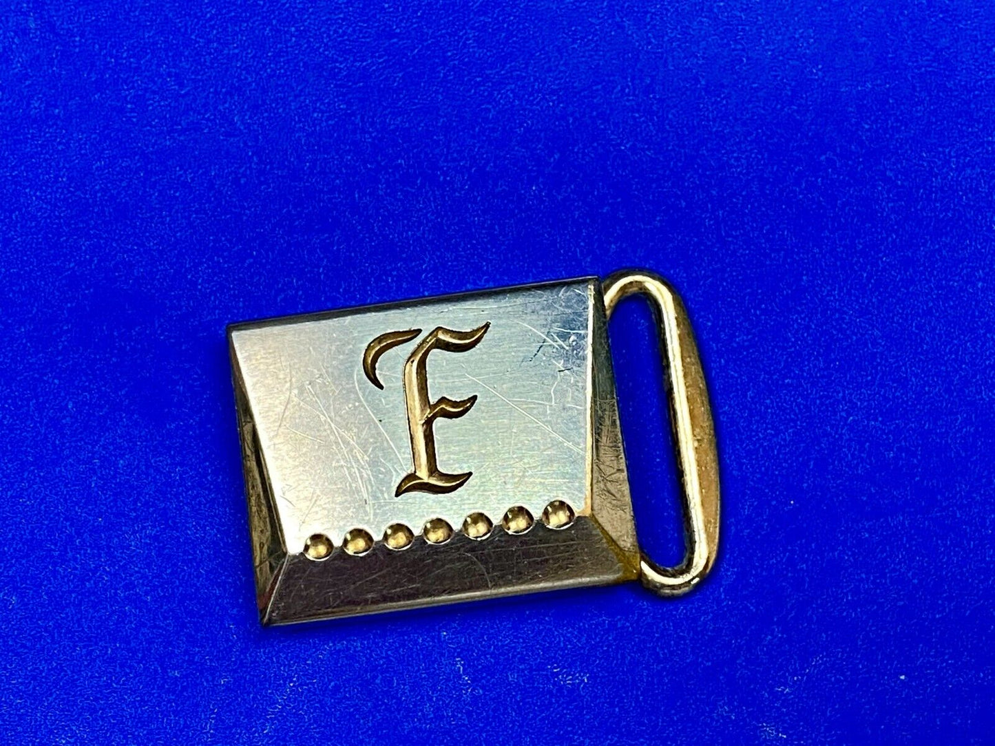 Vintage Hickok Master Plate Letter F Initial Monogram Art Deco Belt Buckle