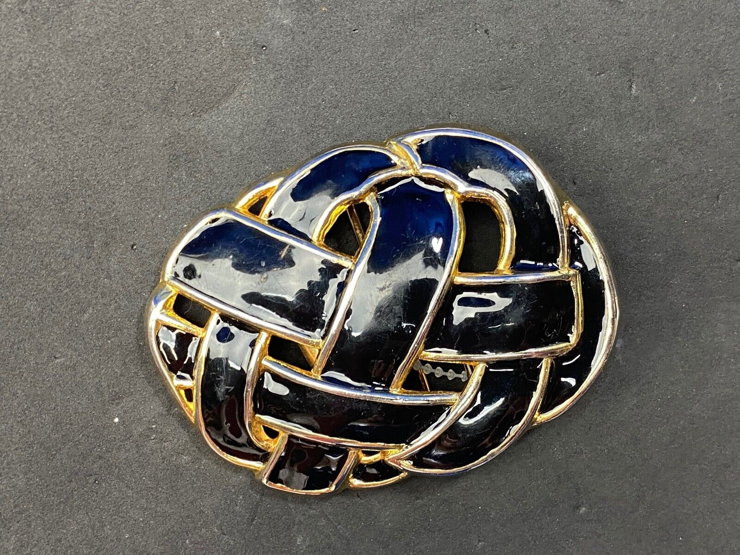 Vintage Day-Lor black and gold belt buckle