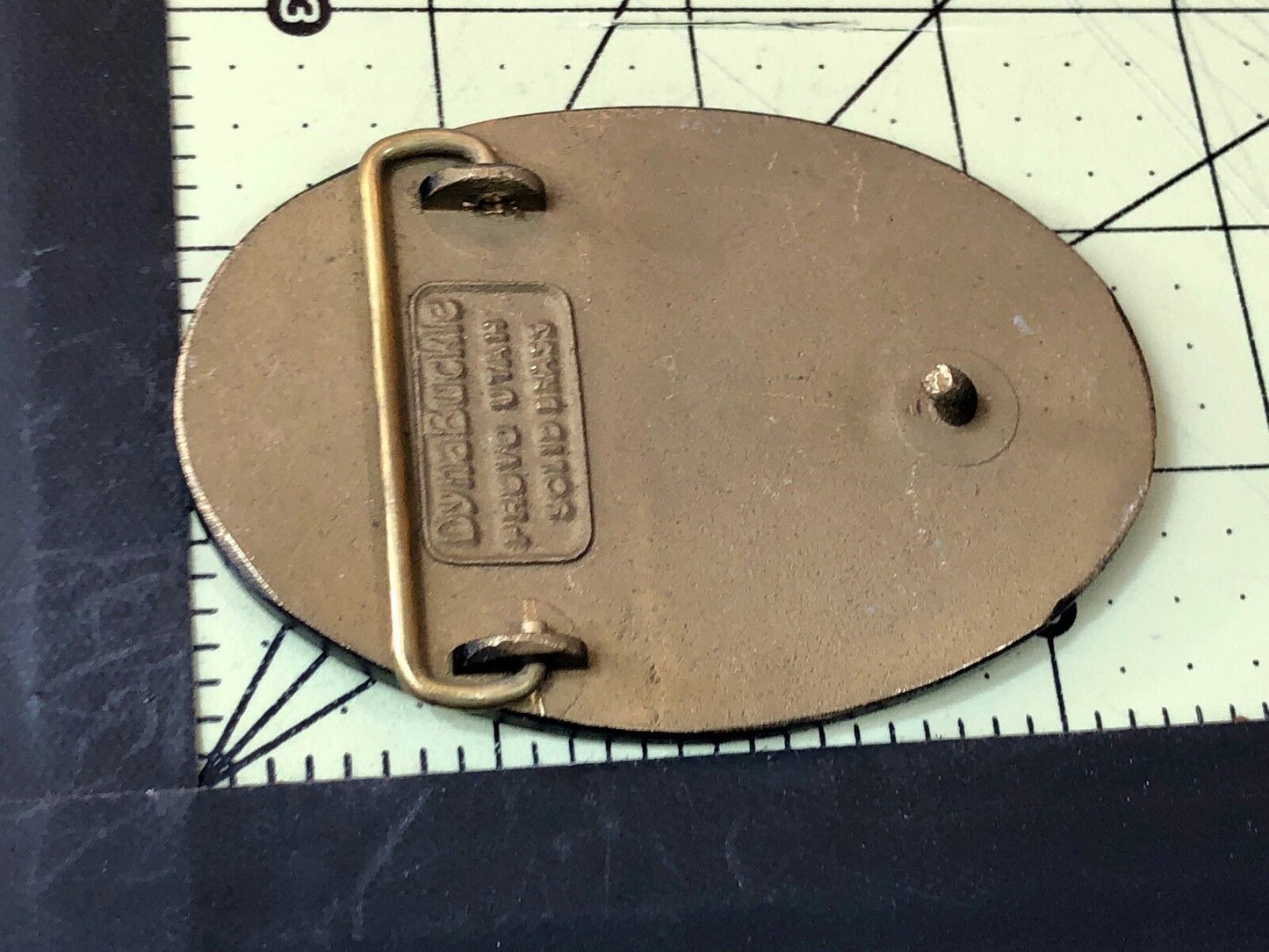 Vintage ACCURATE Screen media Belt Buckle Company Advertising Promo Logo Add