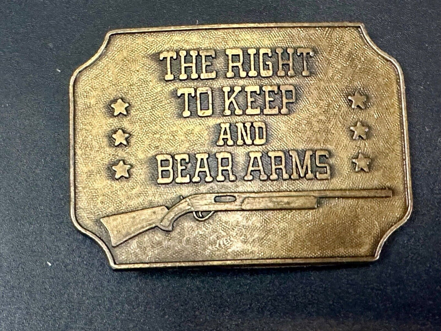 the right to keep and bear arms 2nd amendment gun rights vintage belt buckle