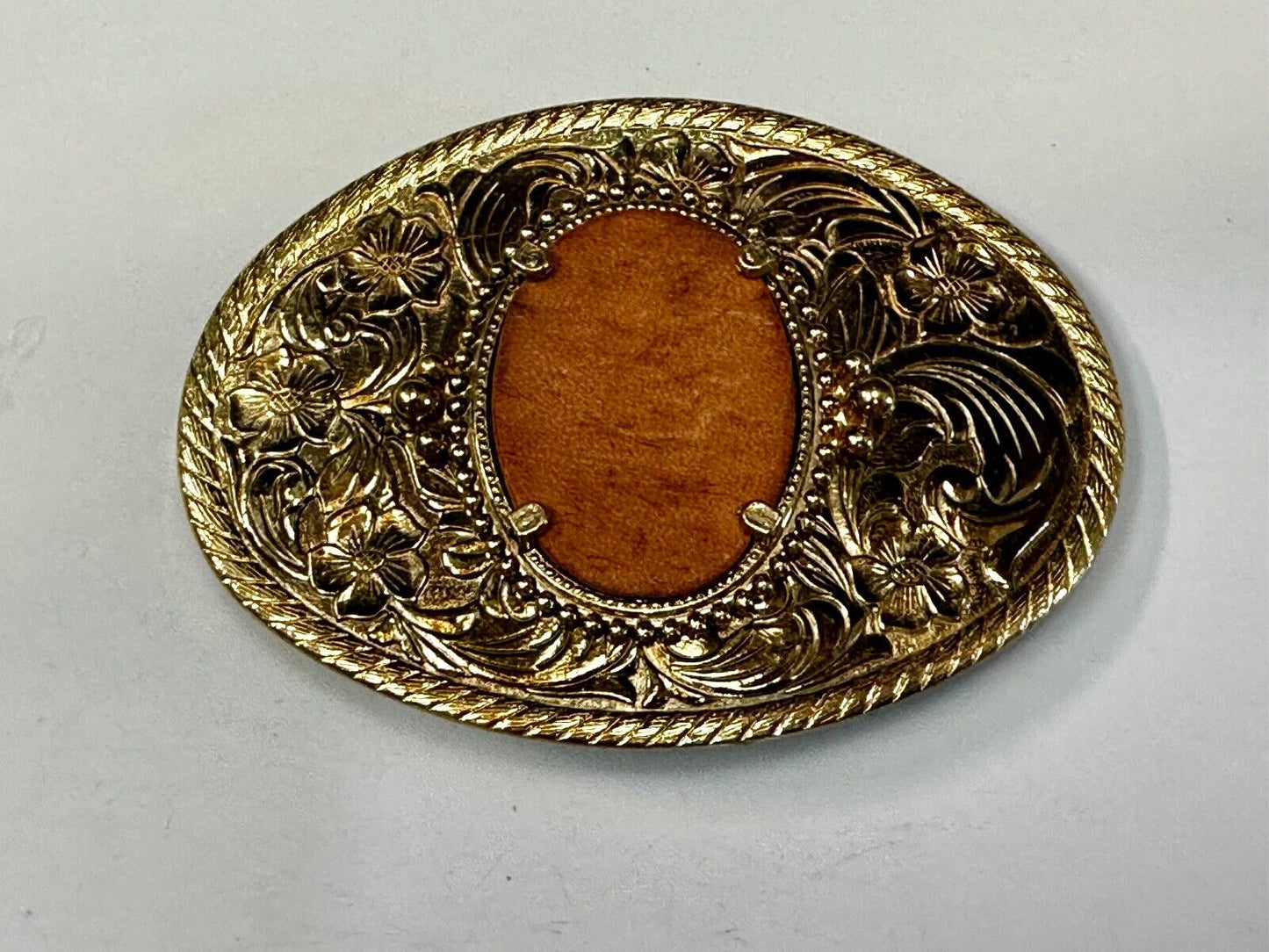 30 x 40 mm Western gold tone Ornate Belt Buckle To Mount Your Cabochon Gem Stone