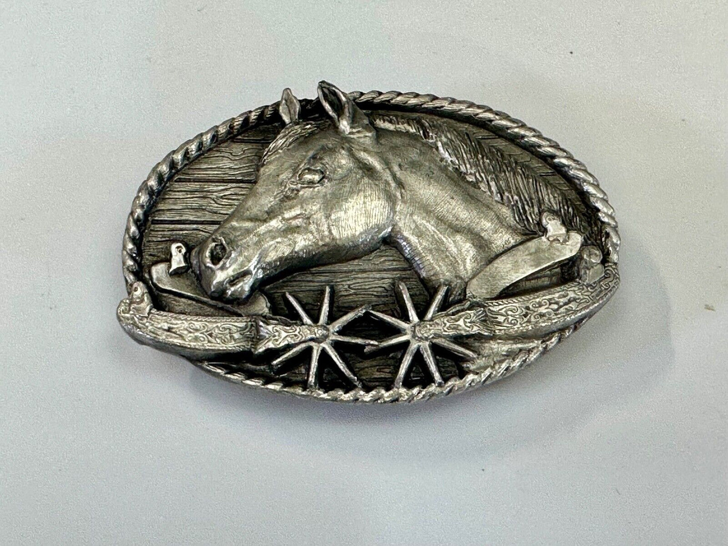 Vintage 1983 Cowboys Horse Lovers spurs siskiyou RARE belt buckle