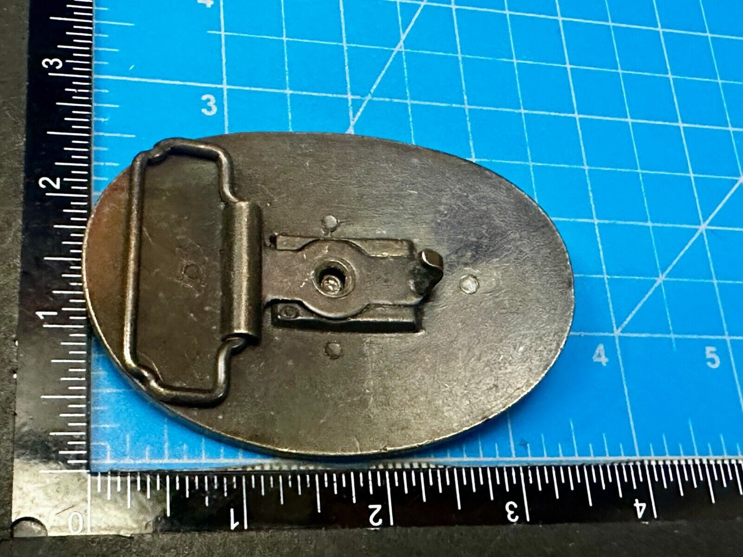 The Elk - Centered In Western Oval Brass Tone Usa Made Belt Buckle