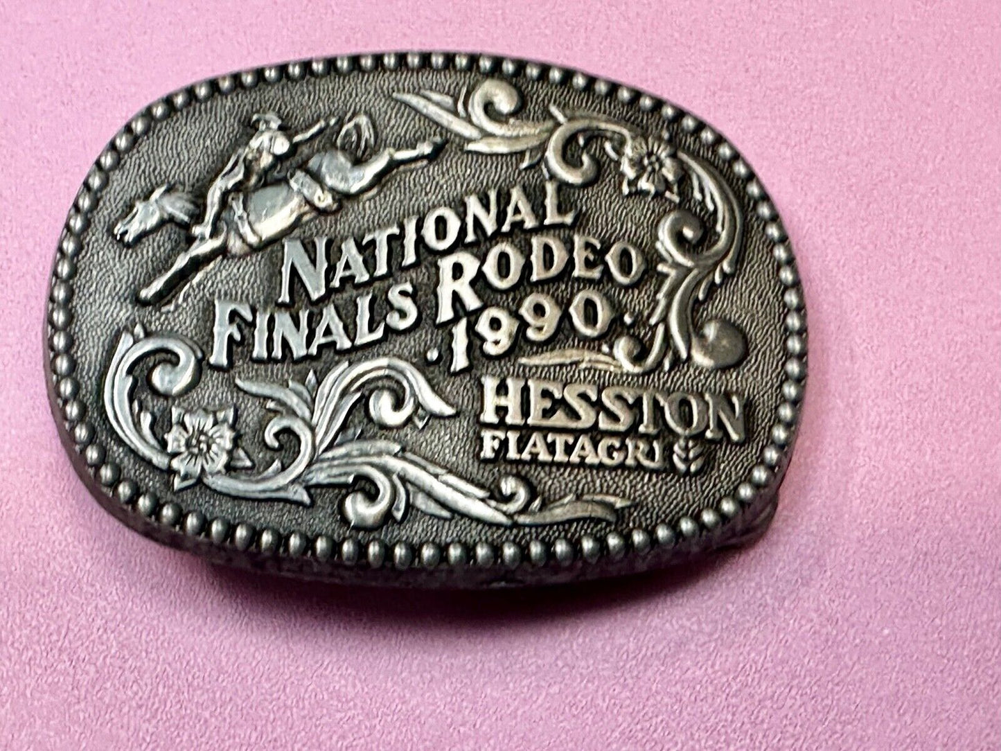 1990 NFR National Finals Rodeo NOS Youth Size ADM Commemorative Belt Buckle