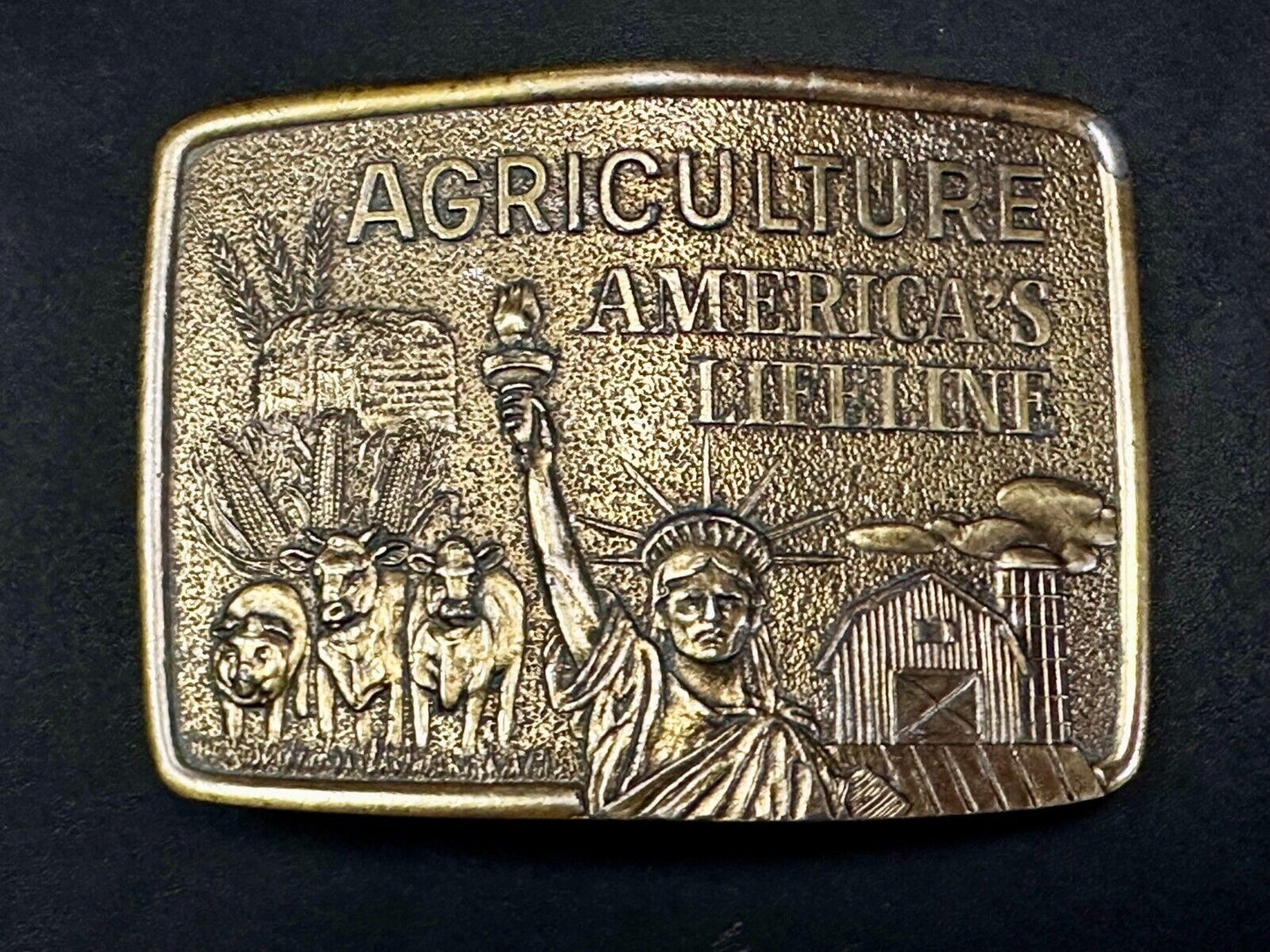 Agriculture America's Lifeline Farming Farmers -Lady Liberty Limited Belt Buckle
