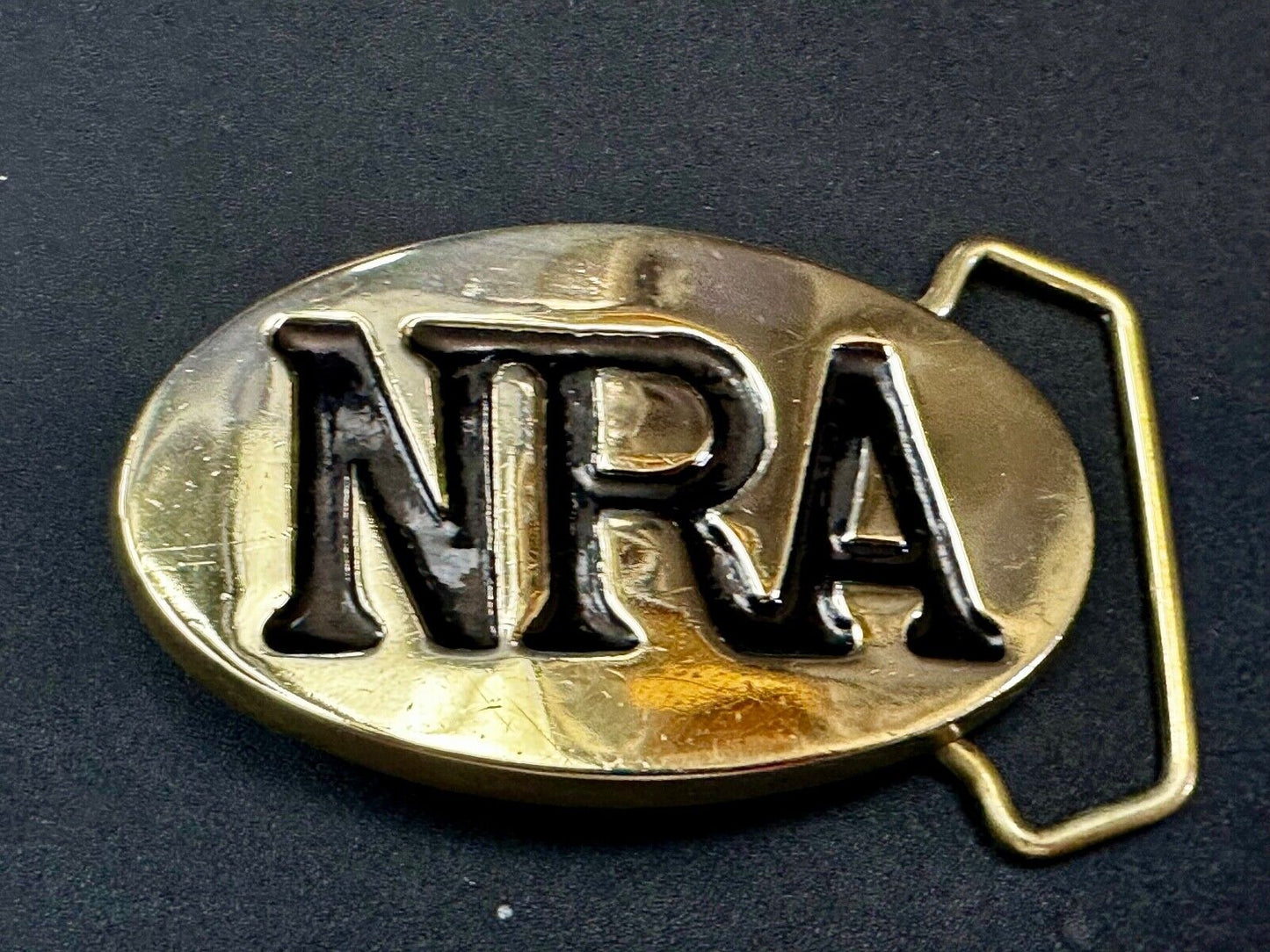 Baron Buckles NRA National Rifle Association Solid Brass oval Belt Buckle