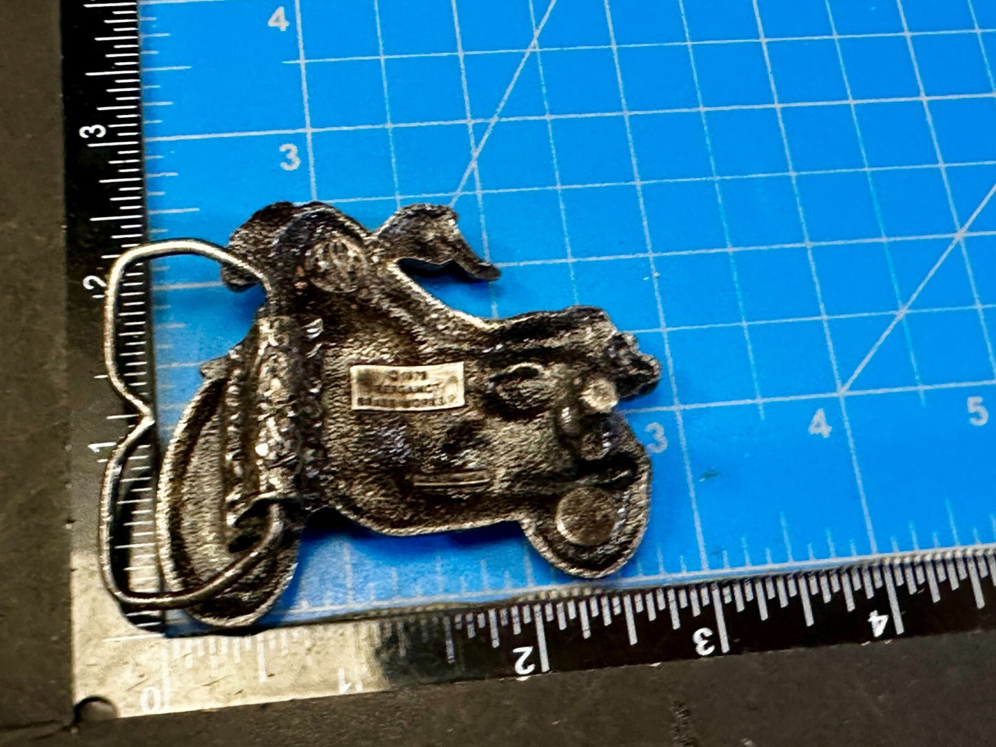 Vintage Chopper Motorcycle Bike Cutout 1979 Biker Rider Bergamot Belt Buckle