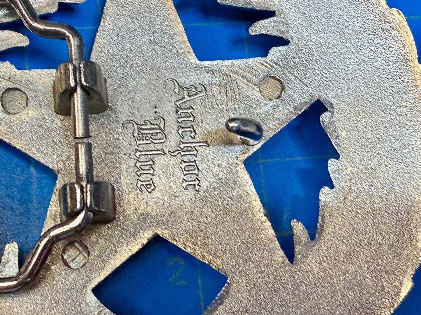 The Original Not the Imitator Star & Laurel Wreath Anchor Blue Belt Buckle