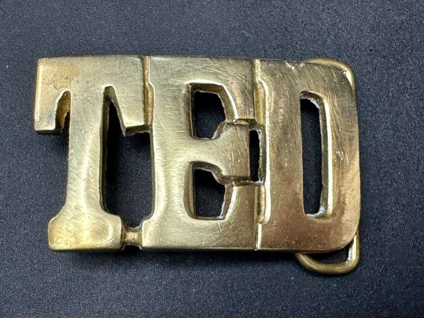 TED Custom Name in Cutout block letters solid brass Baron belt buckle