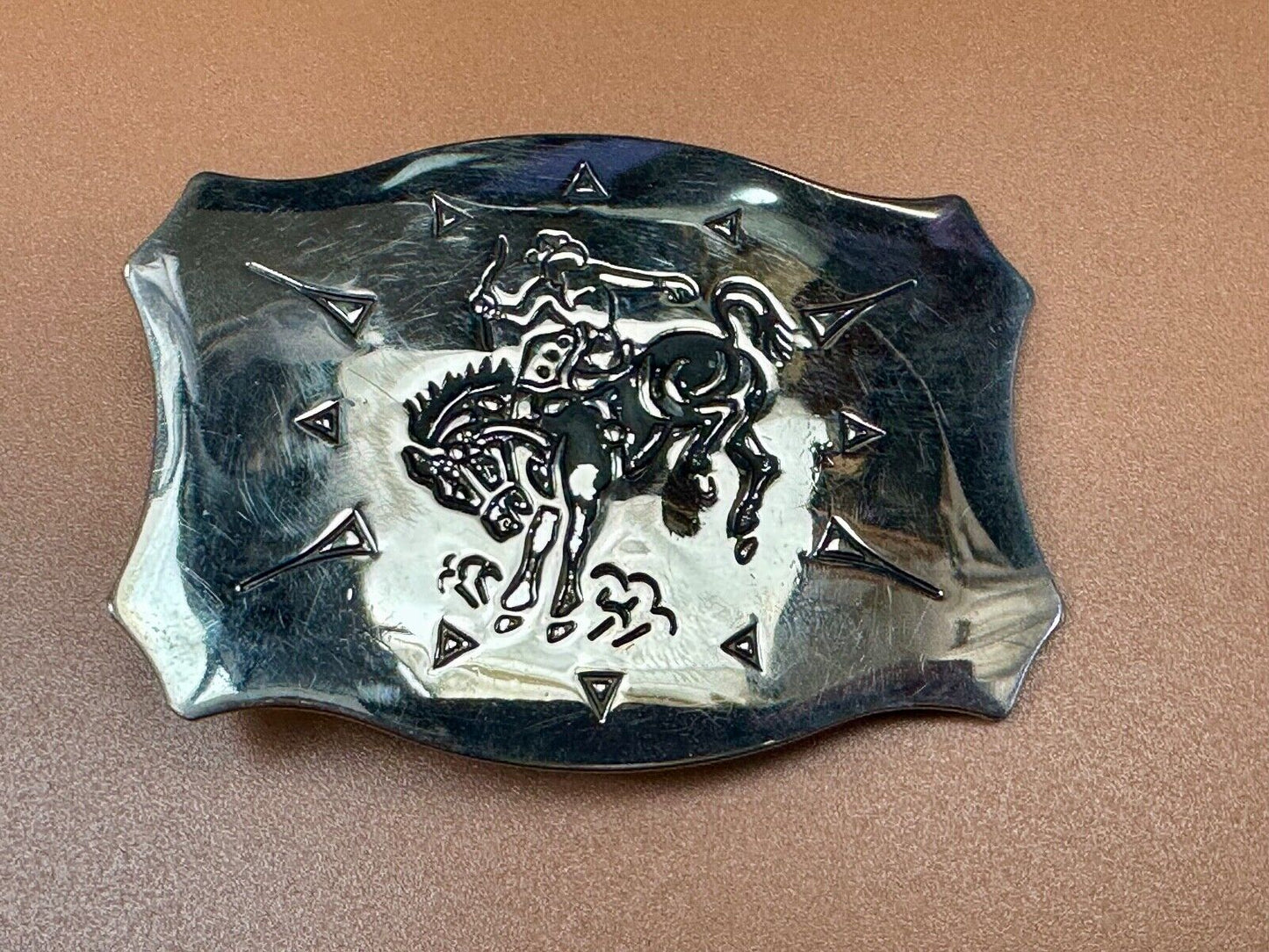 Vintage Chambers Vintage Cowboy Saddle Bronc western two tone belt buckle
