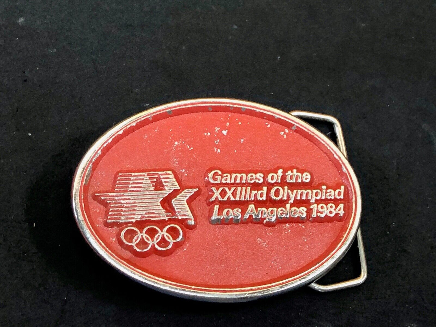 Vintage Buck Belt Buckle Made In USA 1980 LA Olympics Games 1984 Unisex logo