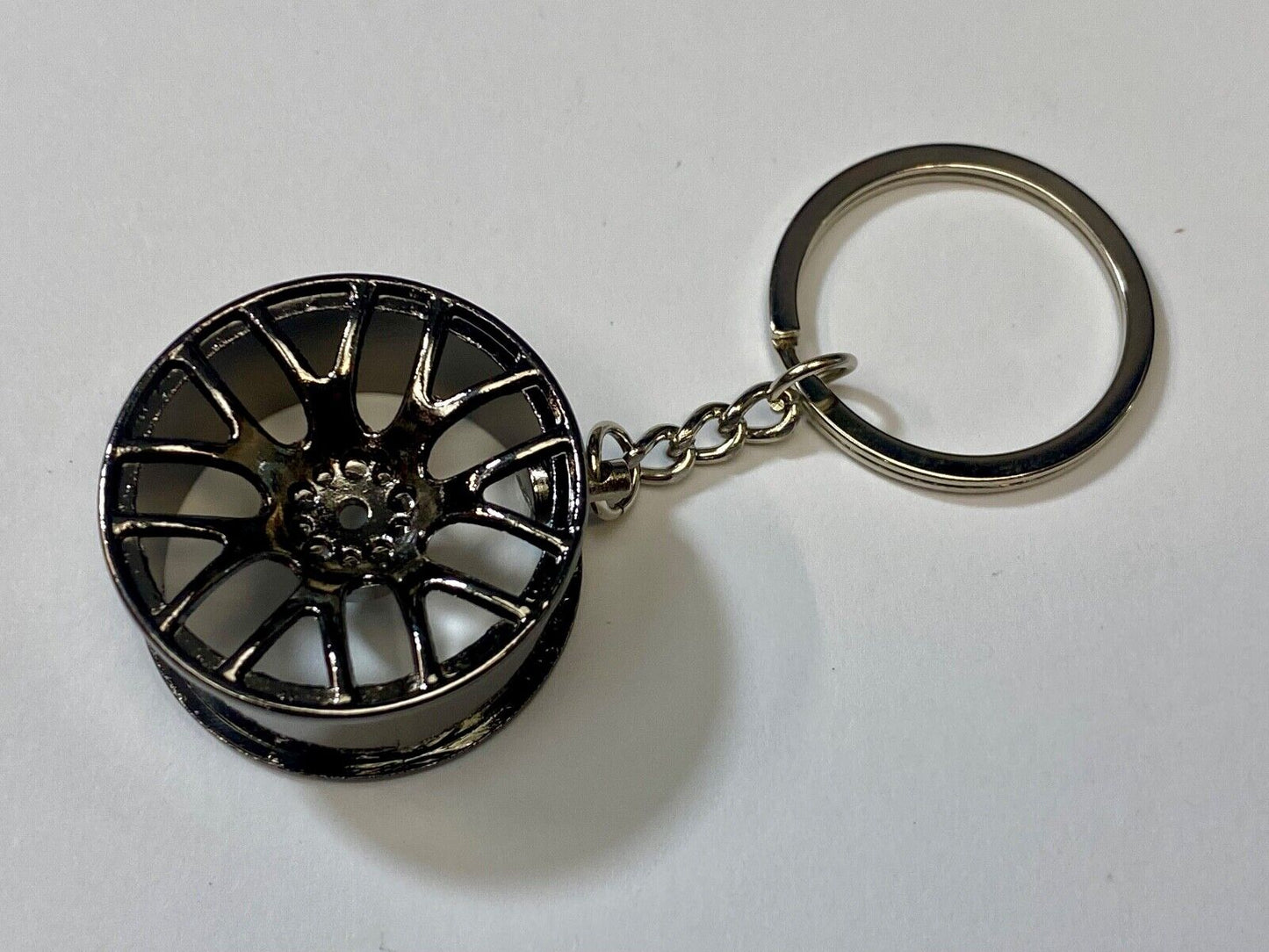 Black Color Wheel Rim Keychain Auto Car Keyring Key Chain - FAST USA shipping