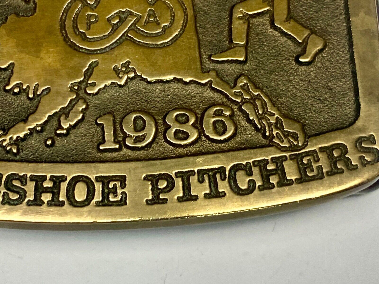 Vintage 86 Alaska Horseshoe Pitchers Belt Buckle Limited Ak Frontier Treasures