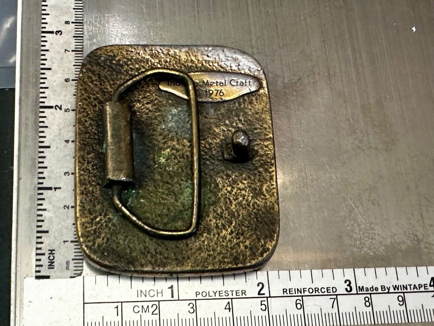 Bass Sport Fishing Vintage 1976 Indiana Metal Craft Belt Buckle