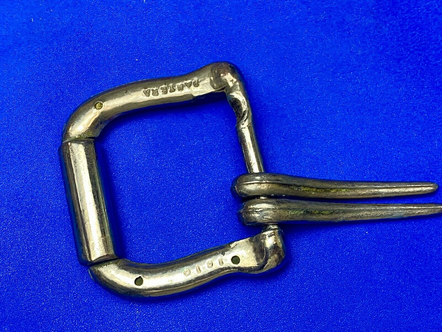 Vintage dual arm silver toned belt buckle stamped pantera 1610