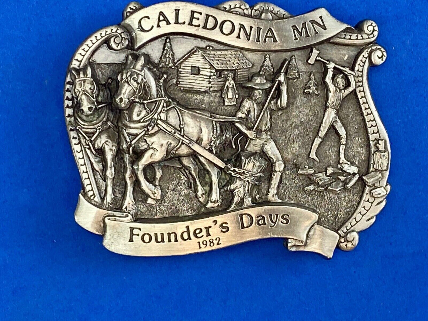 Vintage 1982 - Founder’s Days Caledonia MN belt buckle by Siskiyou