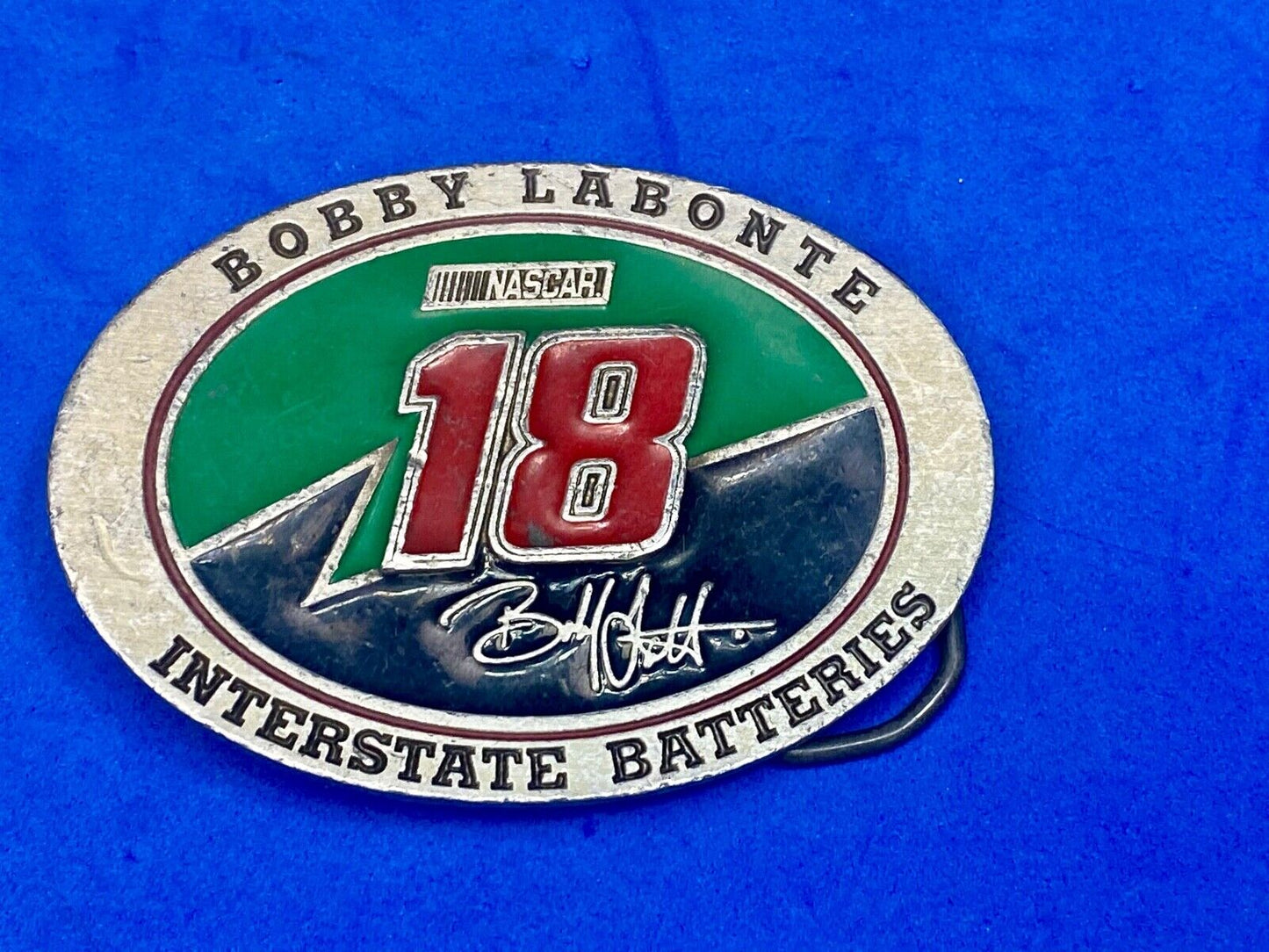 1990'S Bobby Labonte Nascar # 18 Pre Loved Belt Buckle By Redline Sports