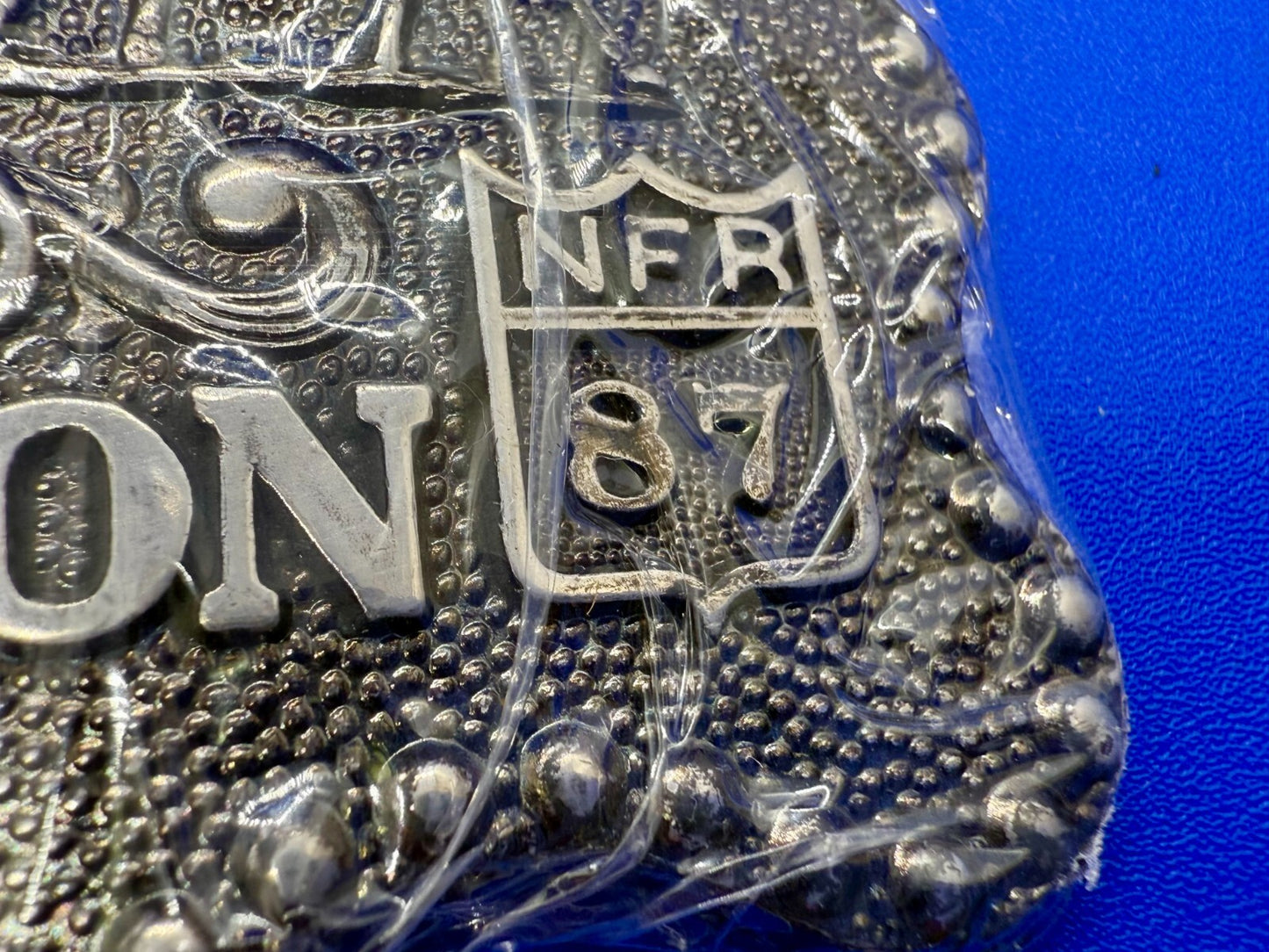 1987 Hesston NFR National Finals Rodeo Cowboys Award Design Medals Belt Buckle