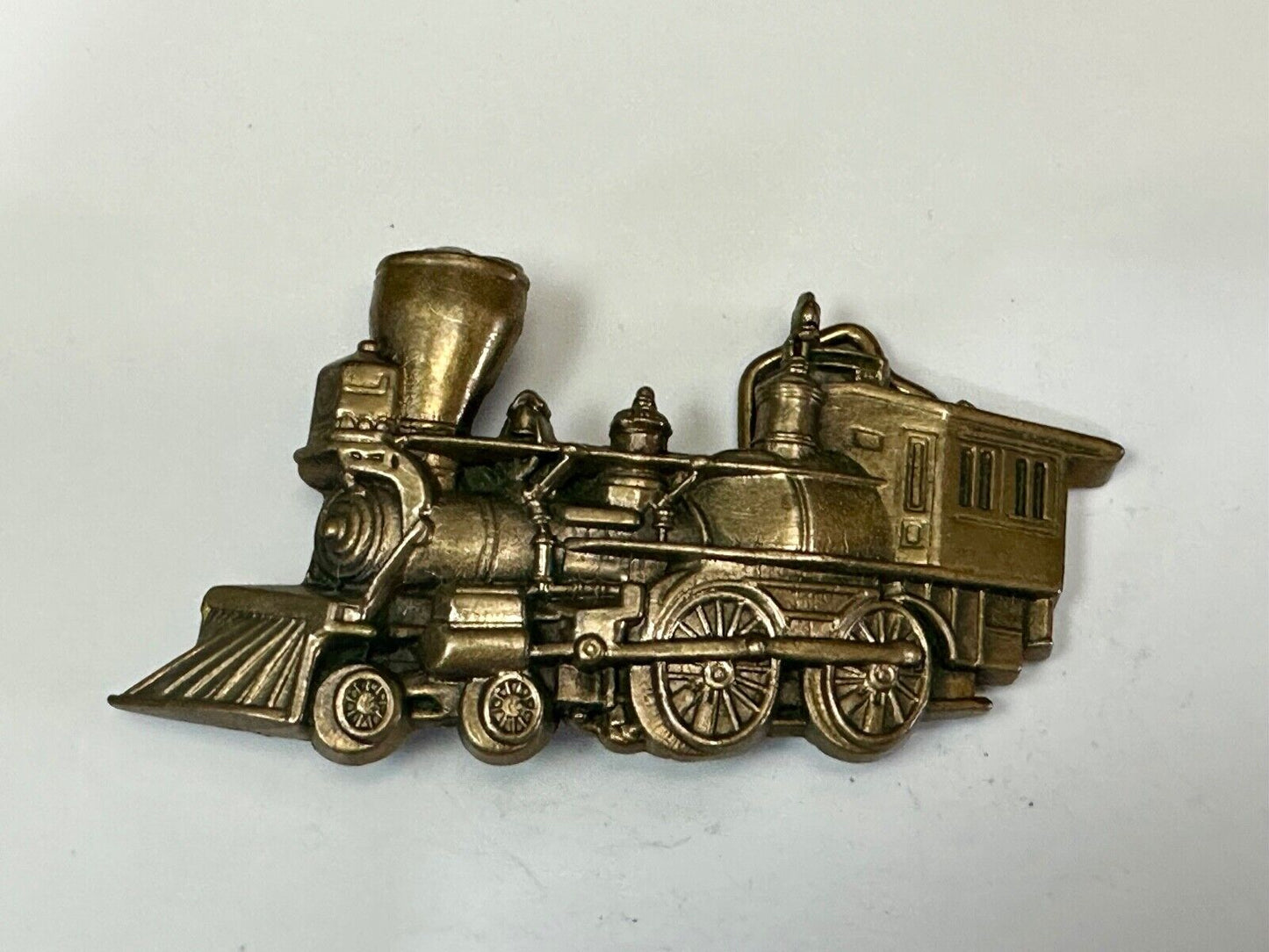 Train Rail Road Steam Engine vintage 1978 solid brass Baron Buckles belt buckle