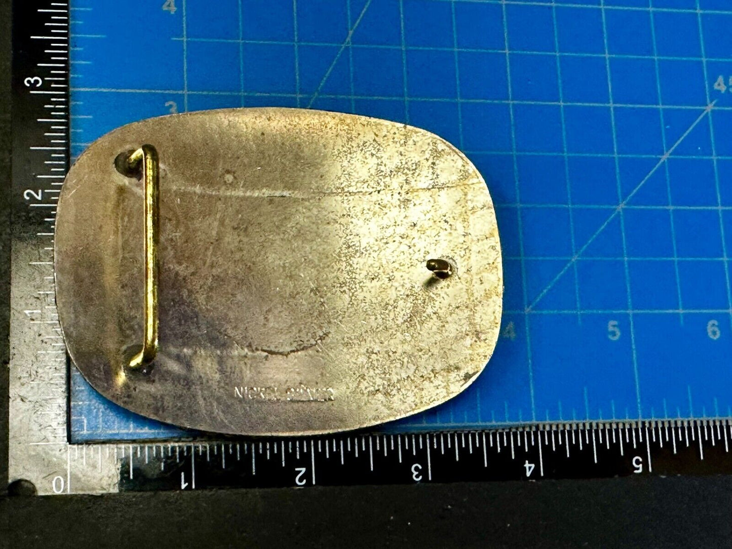 Thunderbird Embalm and Blank Engravable Ribbon Vintage Nickel Silver Belt Buckle