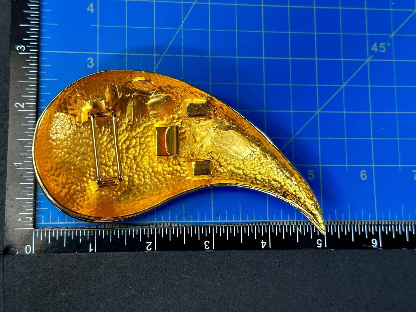 Teardrop HUGE Unique Pattern Design Boho Large Gold Tone Belt Buckle Alexis
