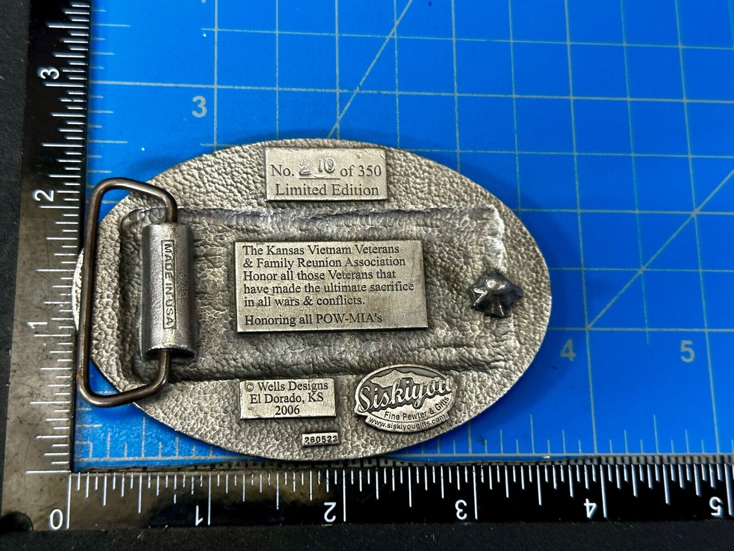 The Kansas Vietnam Veterans Family Reunion 19th Annual Commemorative Belt Buckle