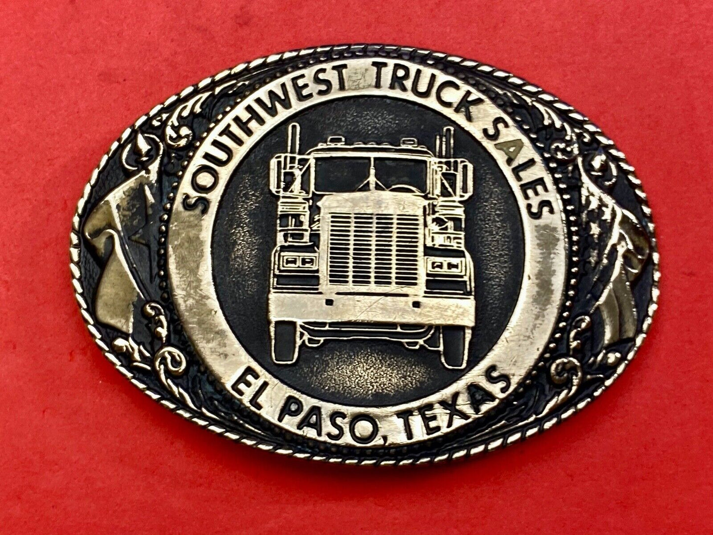 Vintage 1984 Southwest truck sales El Paso Texas company add belt buckle