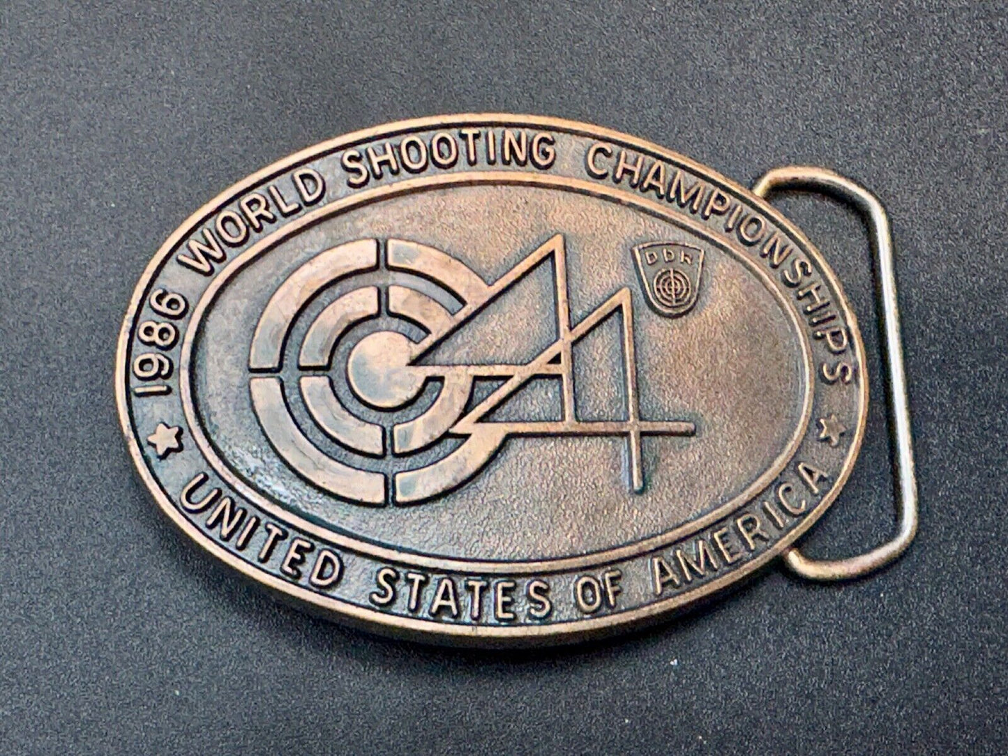 Vintage 1996 44 Wold Shooting Championships United States of America belt buckle