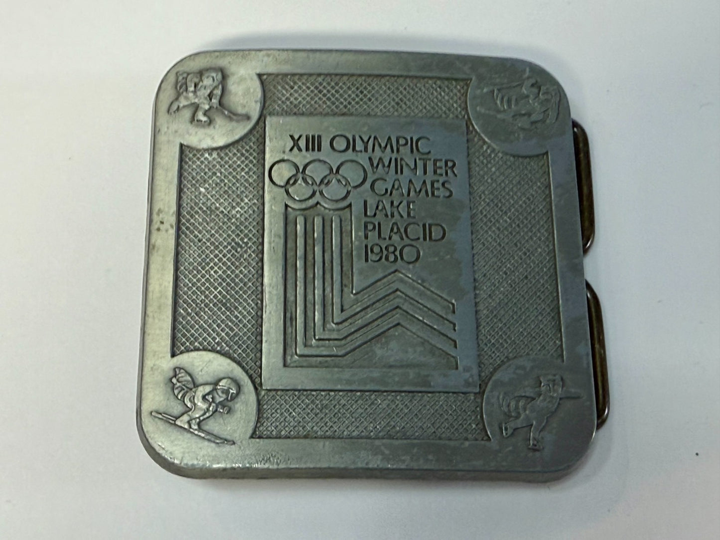 The Olympic Winter Games Lake Placid 1988 Commemorative Silver Color Belt Buckle