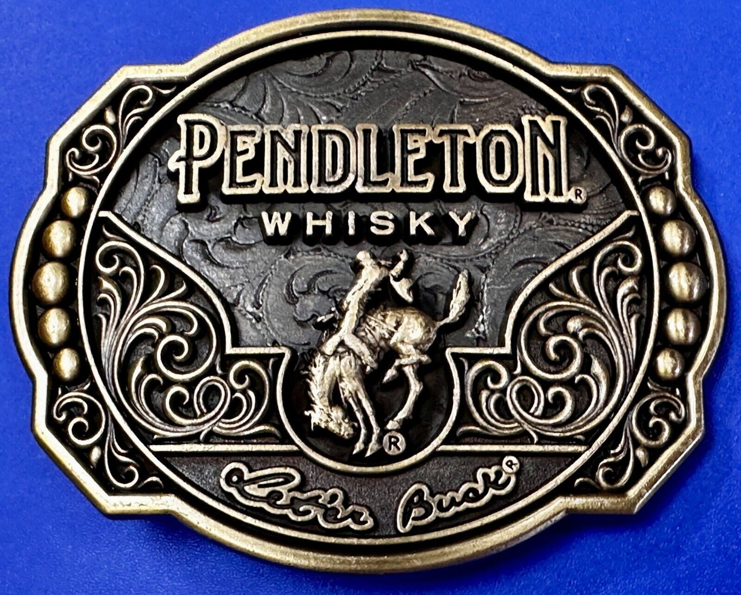 2024 Pendleton Whiskey Let'er Buck Rodeo Cowboy Montana Silversmiths Belt Buckle