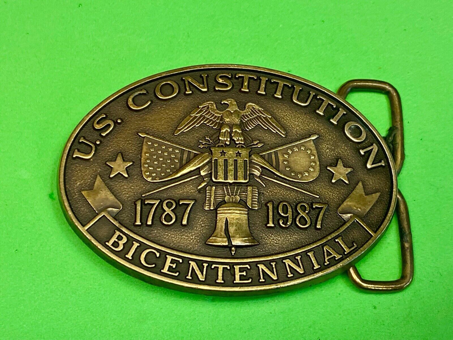 200Th Anniversary Us Constitution Commemorative Western Patriotic Belt Buckle
