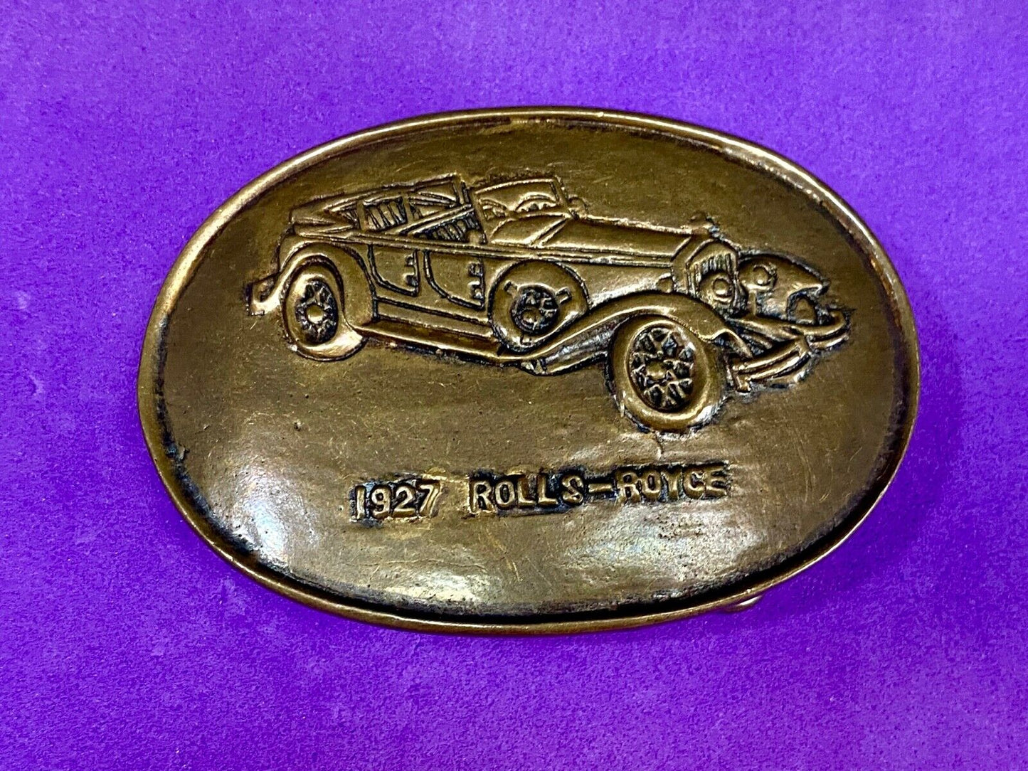 1927 Rolls Royce vintage solid brass car collectors belt buckle - perfect gift!