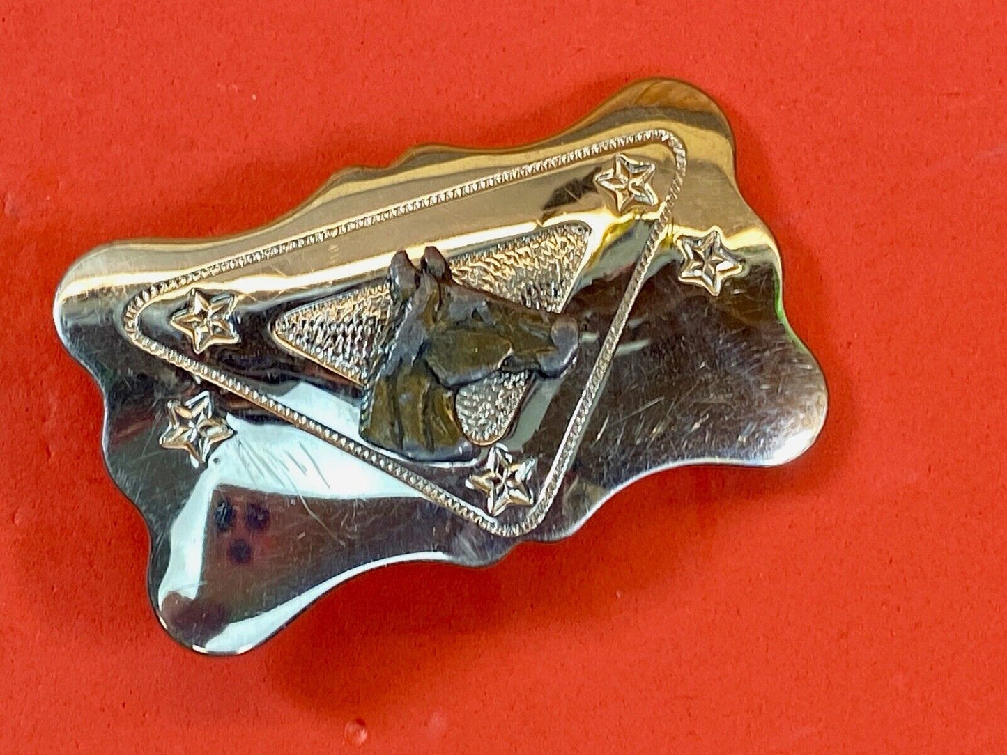 Vintage Chambers Two Toned Horse Head Bust Belt Buckle