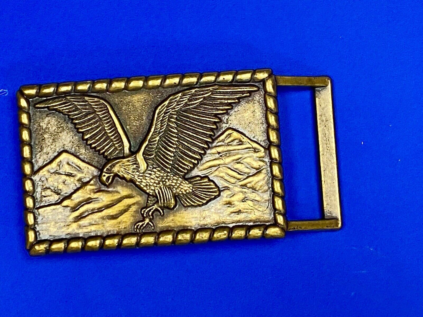 Vintage Eagle Belt Buckle American Americana Usa Biker Mountains Classic