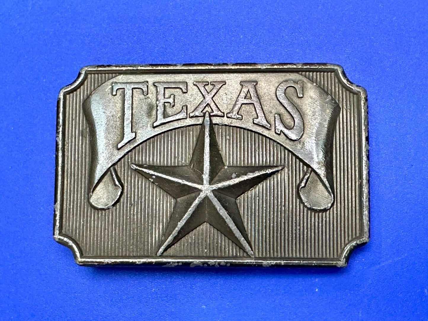 TEXAS State Pride - RAISED STAR centered western framed Belt Buckle by Exolvaco
