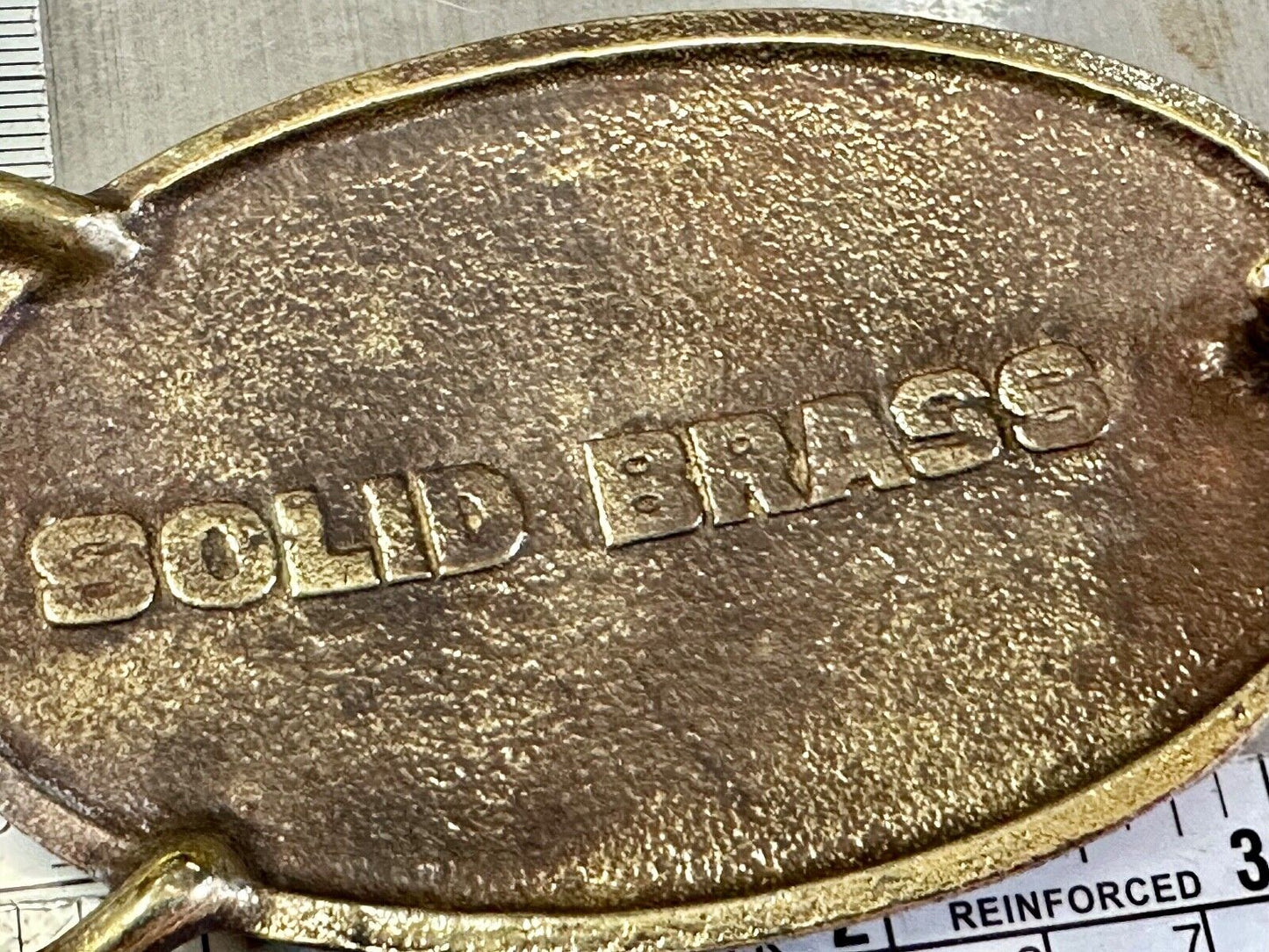 Vintage 75 BASSETT Furniture 1902 - 1977 solid brass belt buckle