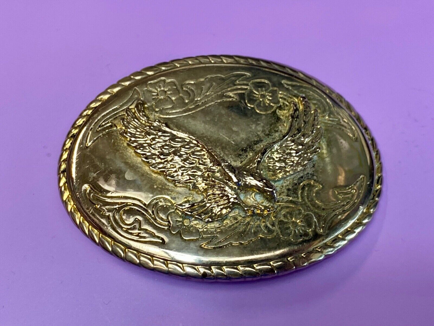 Vintage American Eagle Flying Proud belt buckle to restore