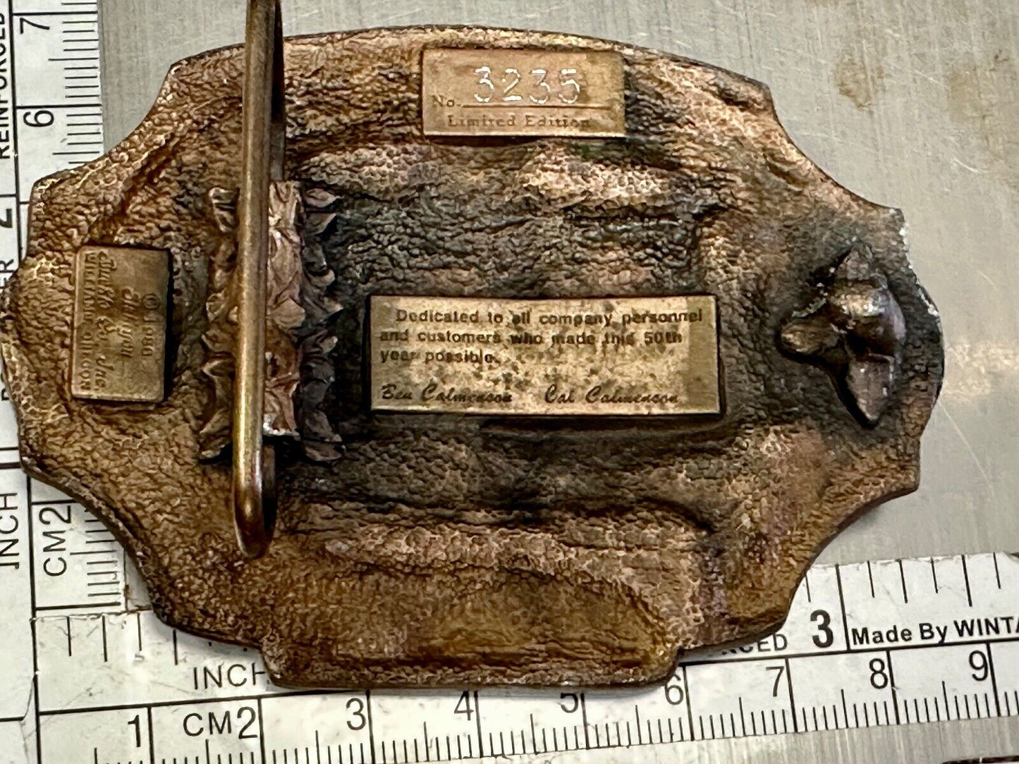 Tisco 50 year celebration Tractor farm supply company promo 1986 belt buckle
