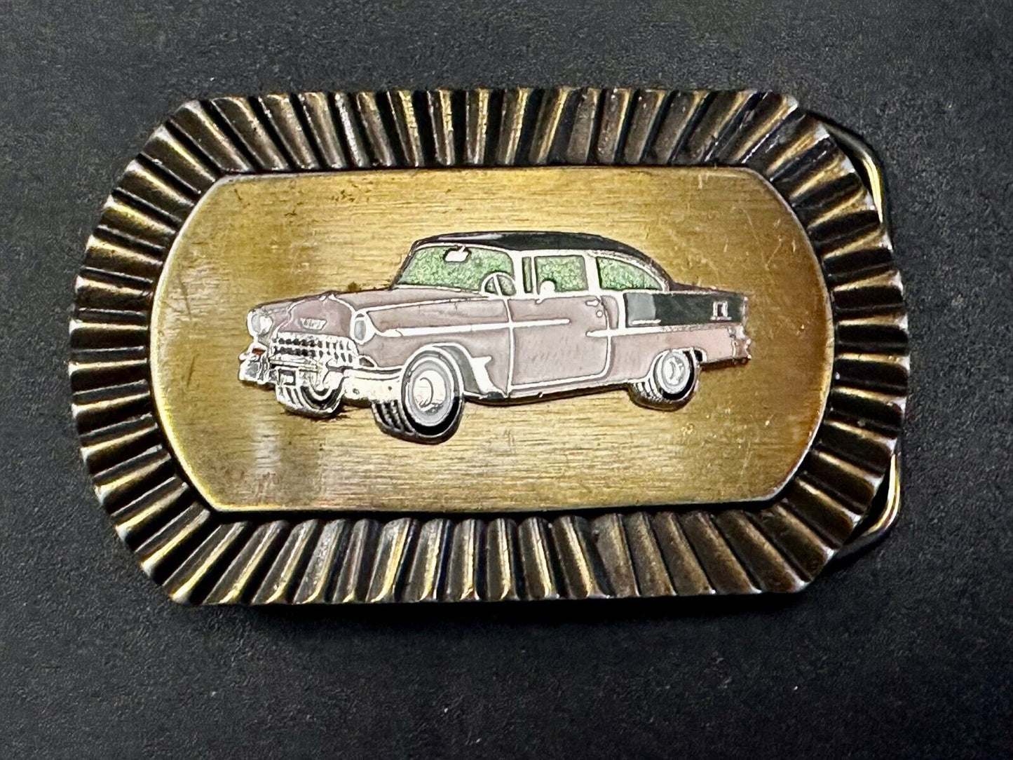 1955 Chevrolet Bel Air? Sport Coupe Model Centered Car Collectors W Belt Buckle