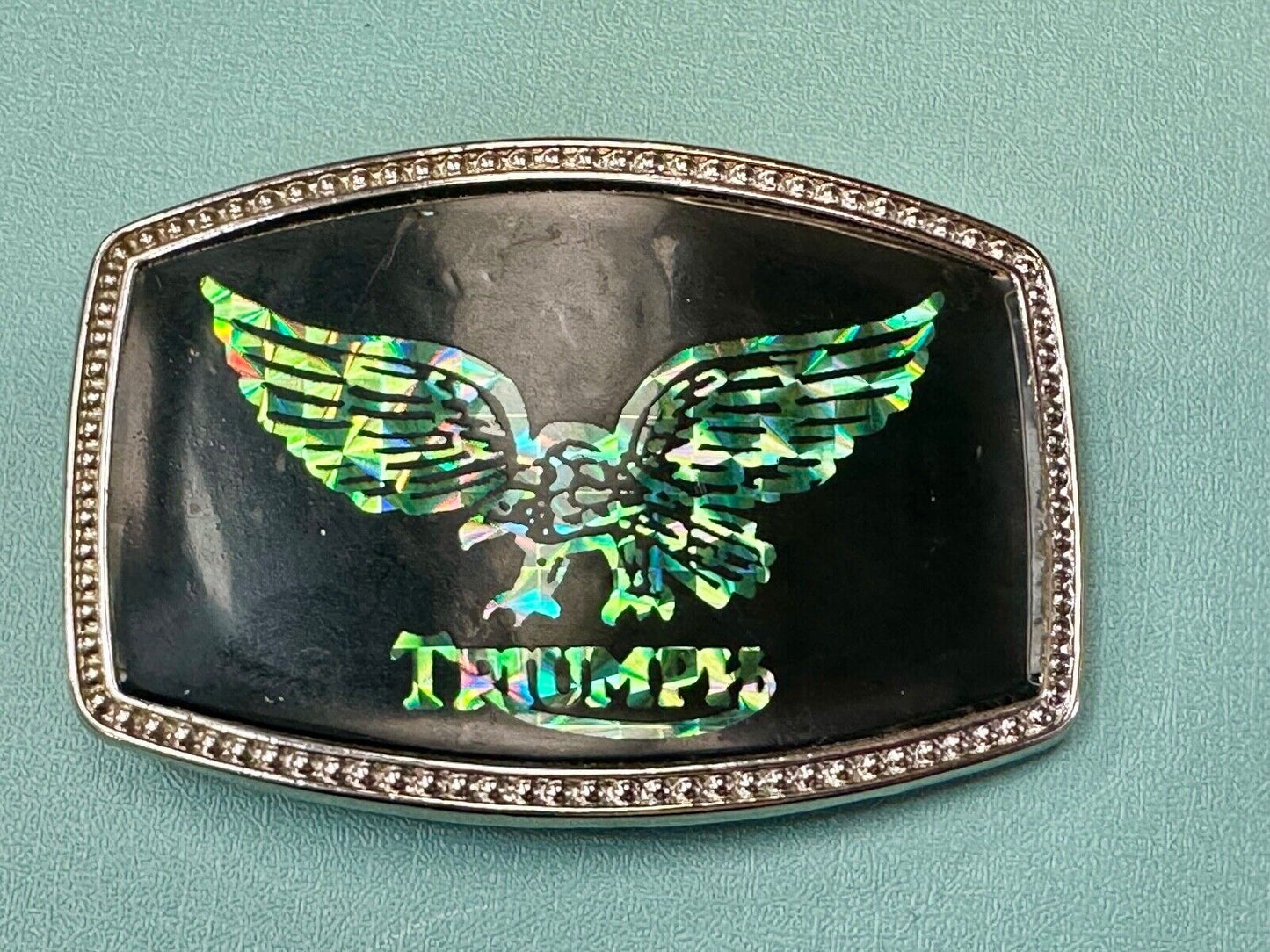TRIUMPH MOTORCYCLES Eagle emblem Holographic retro style logo belt buckle