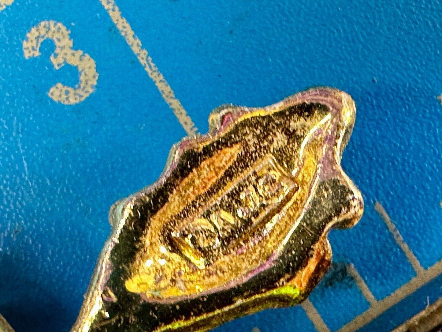Adorable Bunny Rabbit Family Eating Carrot Gold Tone Pin Brooch Signed by AJC