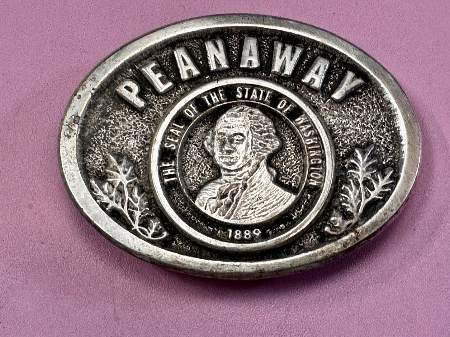 The Seal of the State of Washington 1889 Peanaway Vtg 1987 Collector Belt Buckle