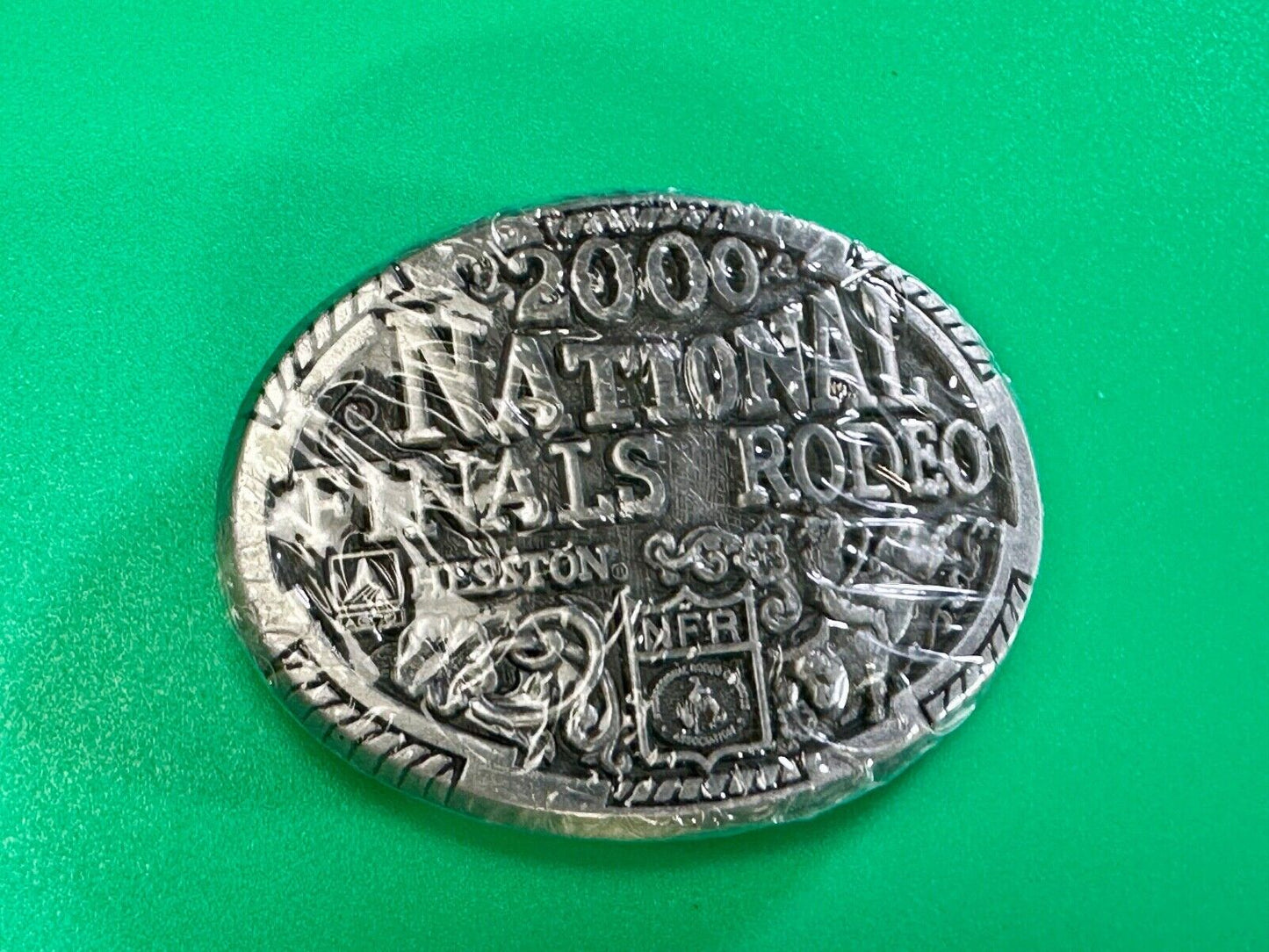 2000 Youth Sized Hesston National Finals Rodeo Bull Riding Cowboys belt buckle