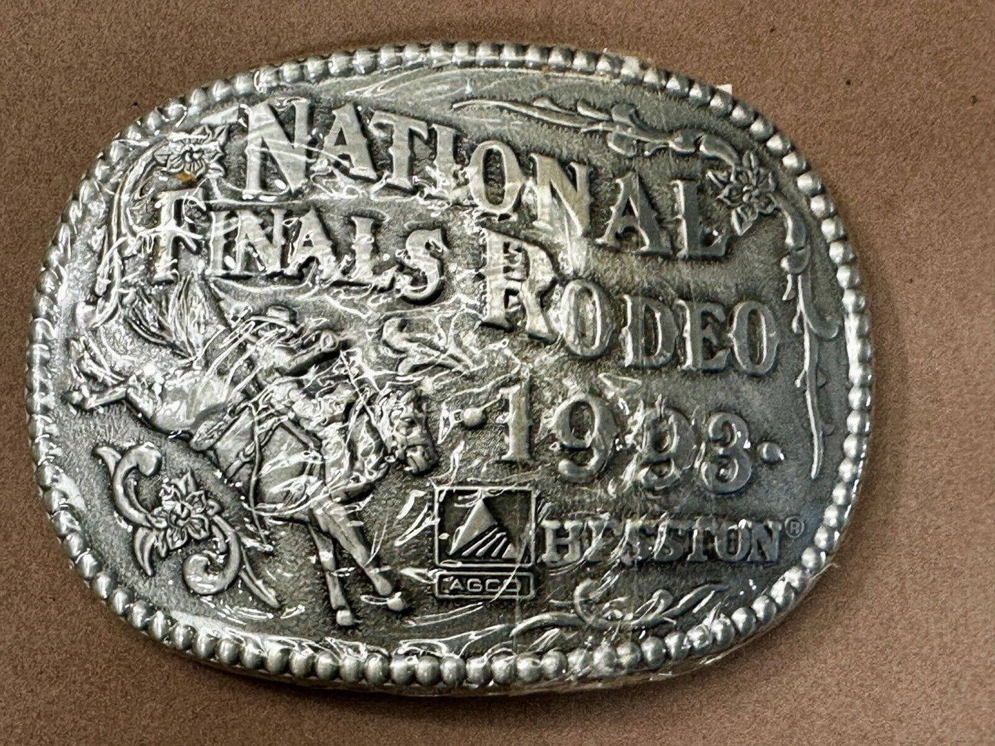 1993 Hesston National Finals Rodeo NFR Cowboys NOS Adult Size Belt Buckle
