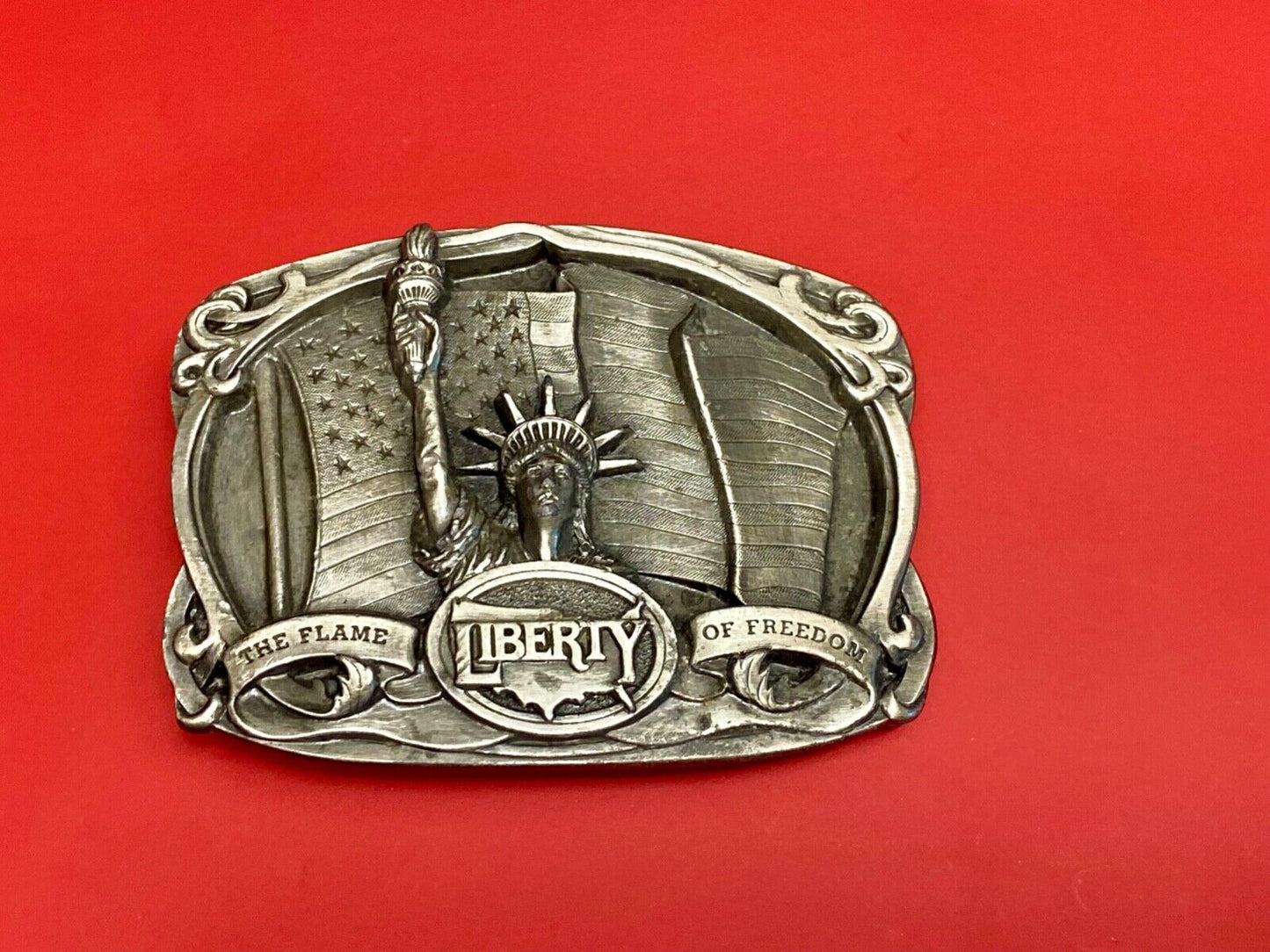 The Flame of Freedom - Statue of Liberty commemorative 1985 bergamot belt buckle