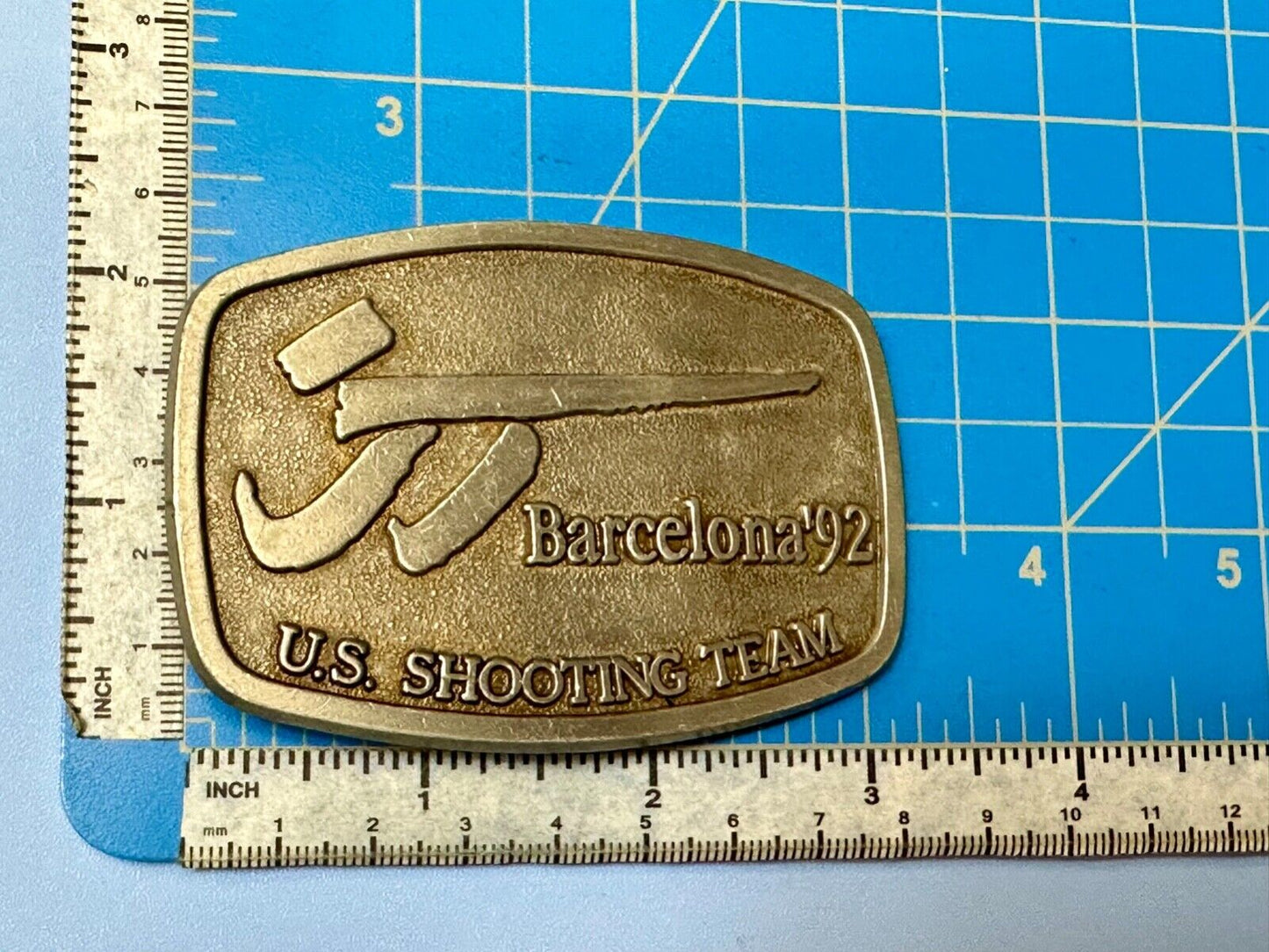 Barcelona 1992 Summer Olympics US shooting team Vintage belt buckle