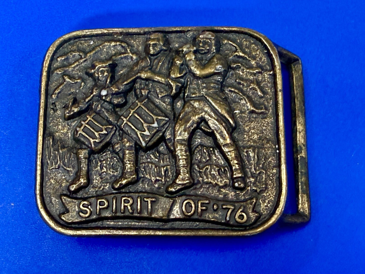 The Spirit of 76 American Bicentennial Patriotic Marching Band Belt Buckle