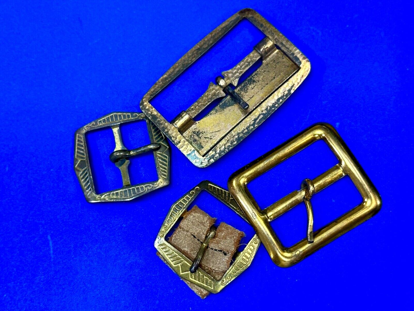 4 pc lot of antique SMALL belt buckle's