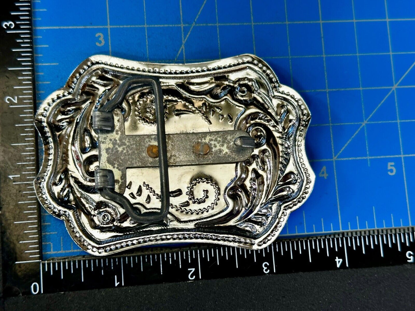 Texas Longhorn Rodeo Steer Bull Vintage Two Tone Western Cowboy's Belt Buckle